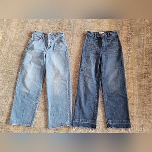 2 Wide Leg Madewell Jeans (Perfect Vintage And Emmett), Womens Size 26